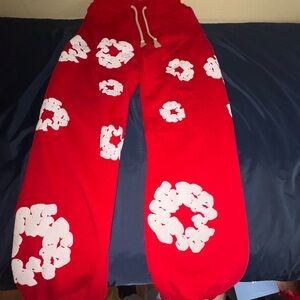 Red Floral-Print Men's Sweatpants - Jogger Style